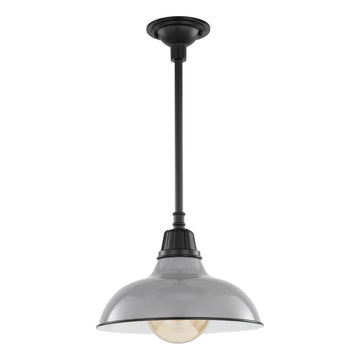 Jasper 12.25" Farmhouse Industrial Indoor/Outdoor Iron LED Pendant